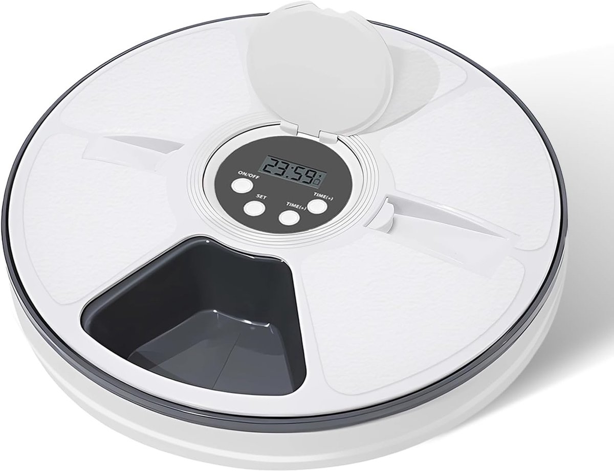 JeiibrZui 1 Automatische kattenvoerbak voor natvoer, met 4x 250 ml compartimenten en afstandsbediening Doseerbak voor natvoer voor katten met Gekoelde voerbak voor natvoer voor katten - JeiibrZui - €50,05