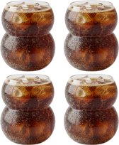 Betrahan Drinkglas - Set van 4 - Glazen - Frisdrankglazen - Waterglazen - Luxe Dubbelbol Design - 380ML