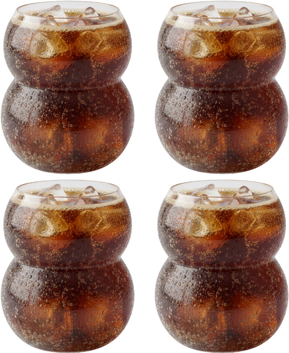 Betrahan Drinkglas - Set van 4 - Glazen - Frisdrankglazen - Waterglazen - Luxe Dubbelbol Design - 380ML