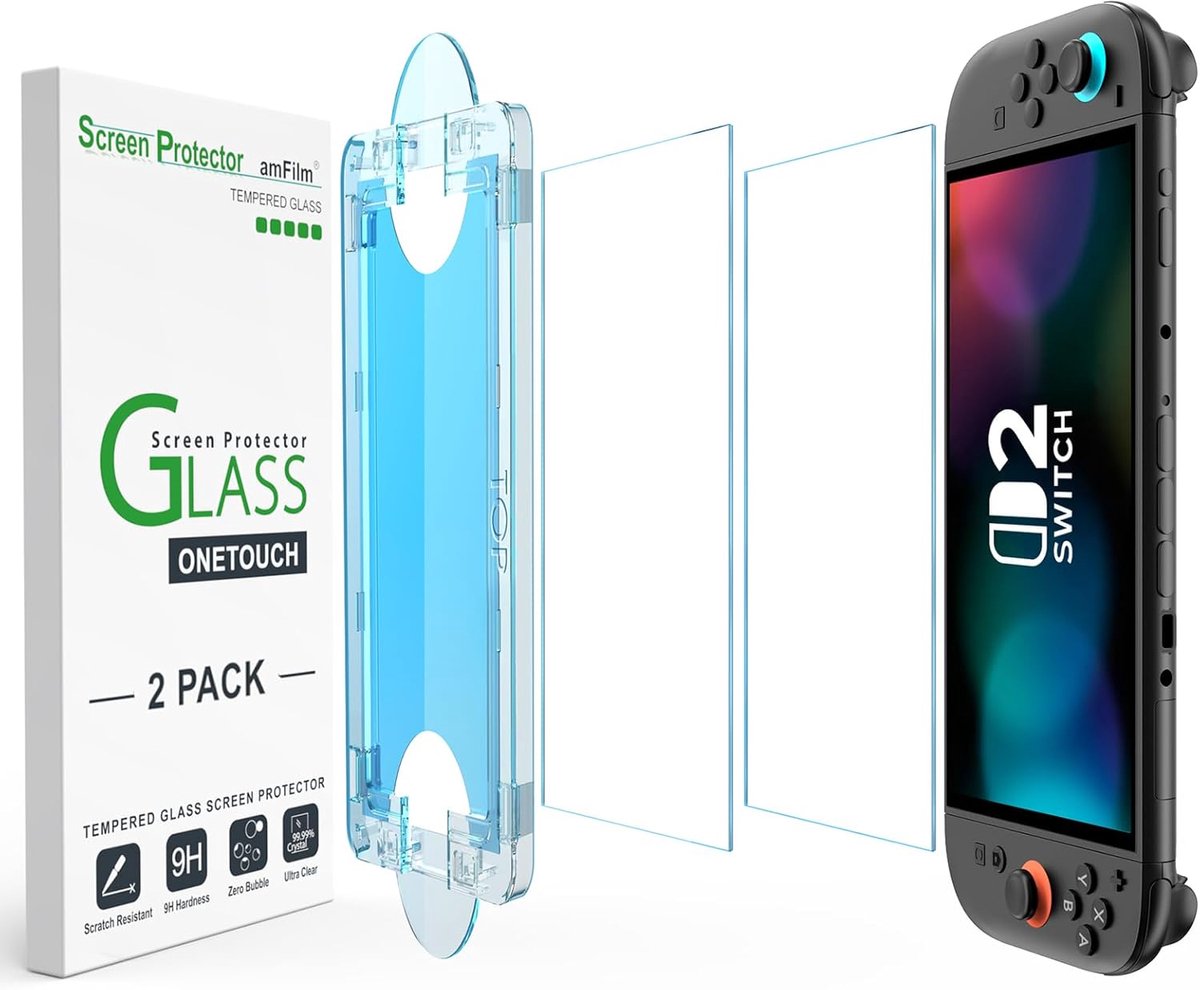 Zandarix Geschikt voor Nintendo Switch 2 - Auto Alignment Kit - 2 Stuks Screenprotector - Bubble Free