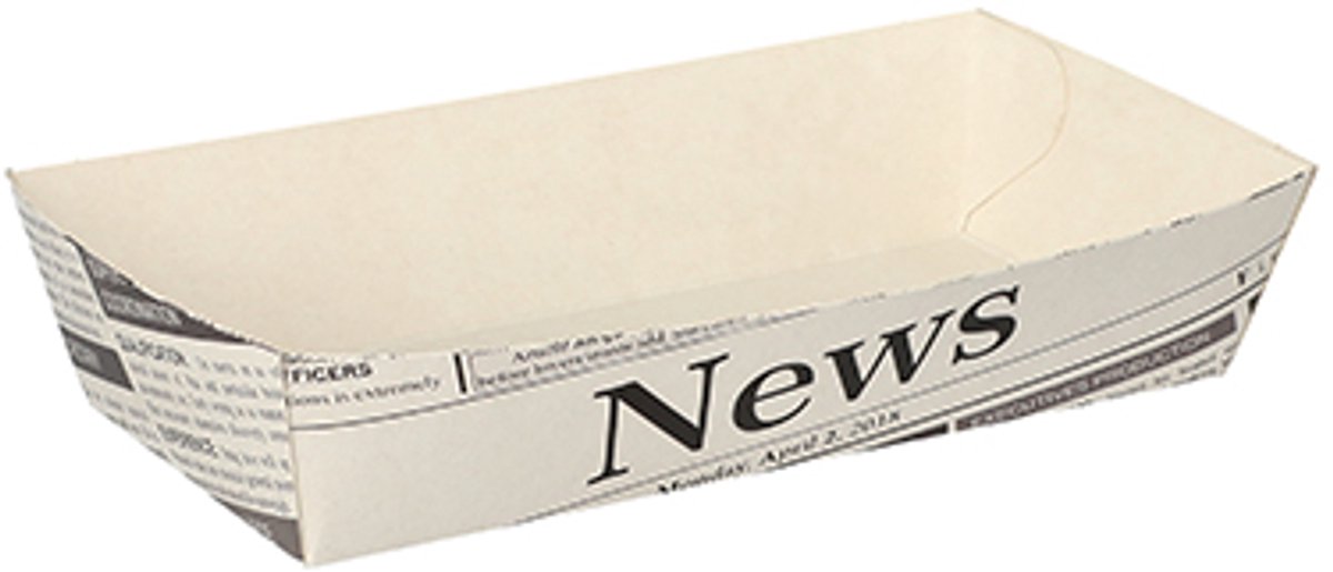 Image of 50 Patatbakje, karton van verse houtvezels 3,5 cm x 7 cm x 15 cm wit Newsprint