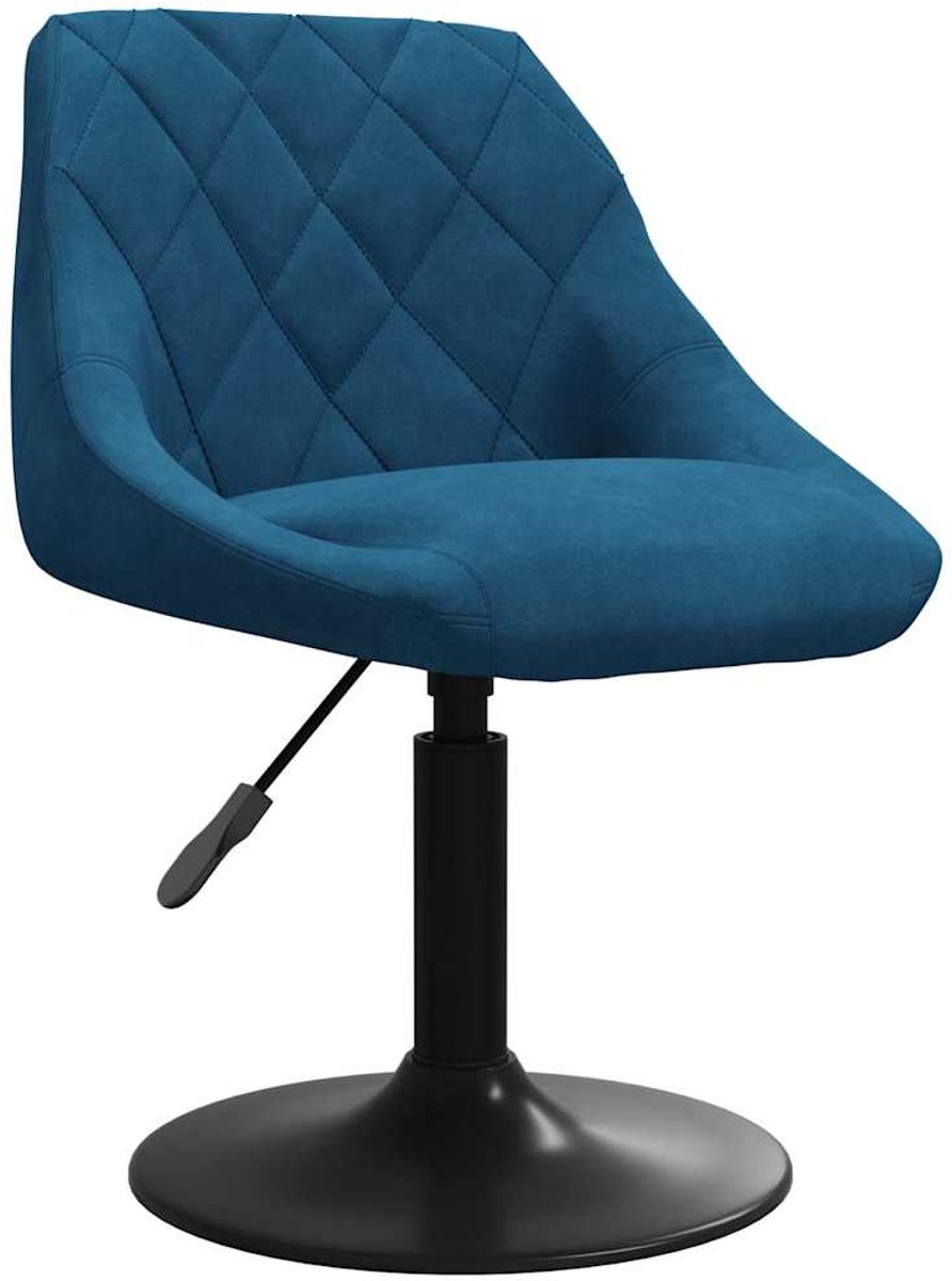 vidaXL - Eetkamerstoel - fluweel - blauw