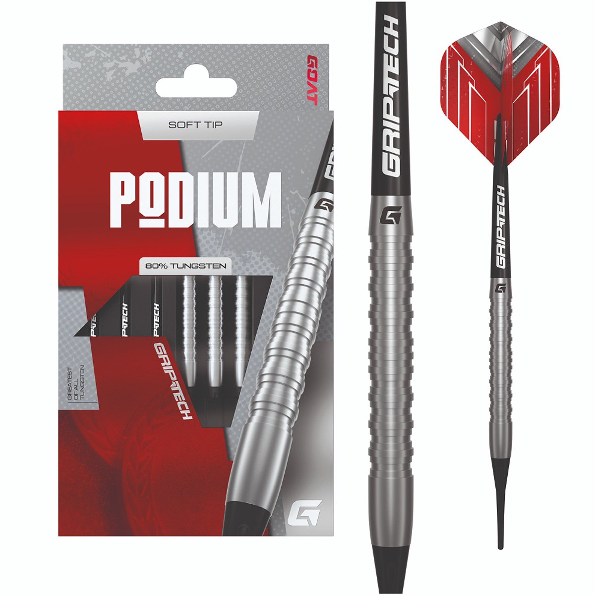 GOAT Podium Silver 80% Soft Tip - Dartpijlen