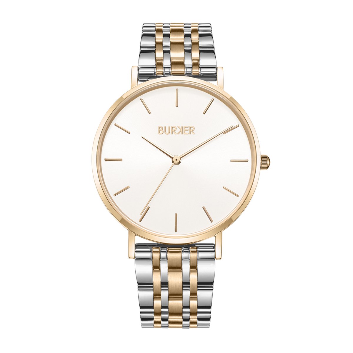 BURKER Ruby Horloge Dames - Rond - Goud Zilver - Schakelband - 38 mm