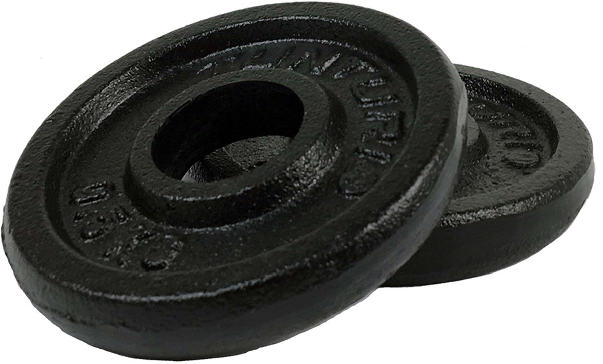 Tunturi Halterschijven - Halter gewichten - 2 x 0,50 kg - Ø 30 mm - Gietijzer - Incl. gratis fitness app
