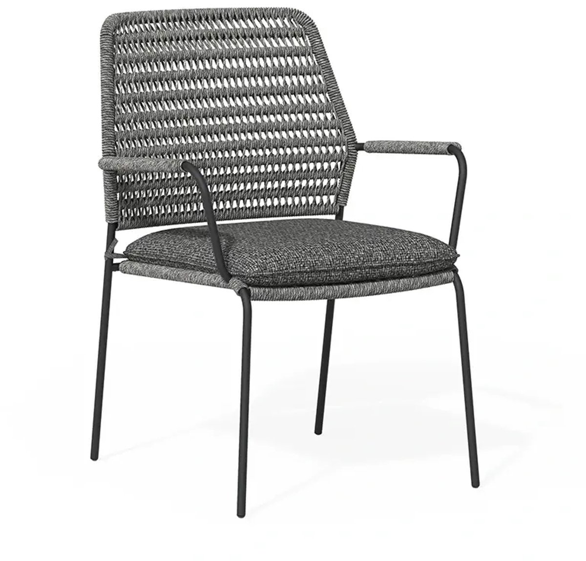 Tierra Outdoor Dining Tuinstoel David - Aluminium en Wicker - Charcoal