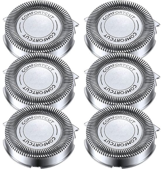 JeiibrZui 6 Vervangende Scheerkoppen met Één Mesje, voor Philips Norelco SH30/50/52, Universel Compatibel voor Serie 1000-5000, AquaTouch & PowerTouch Modellen