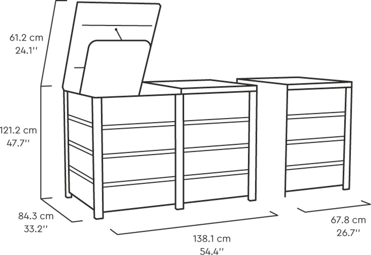 Keter Hide Away Containerberging - 2x 240L - Ashwood