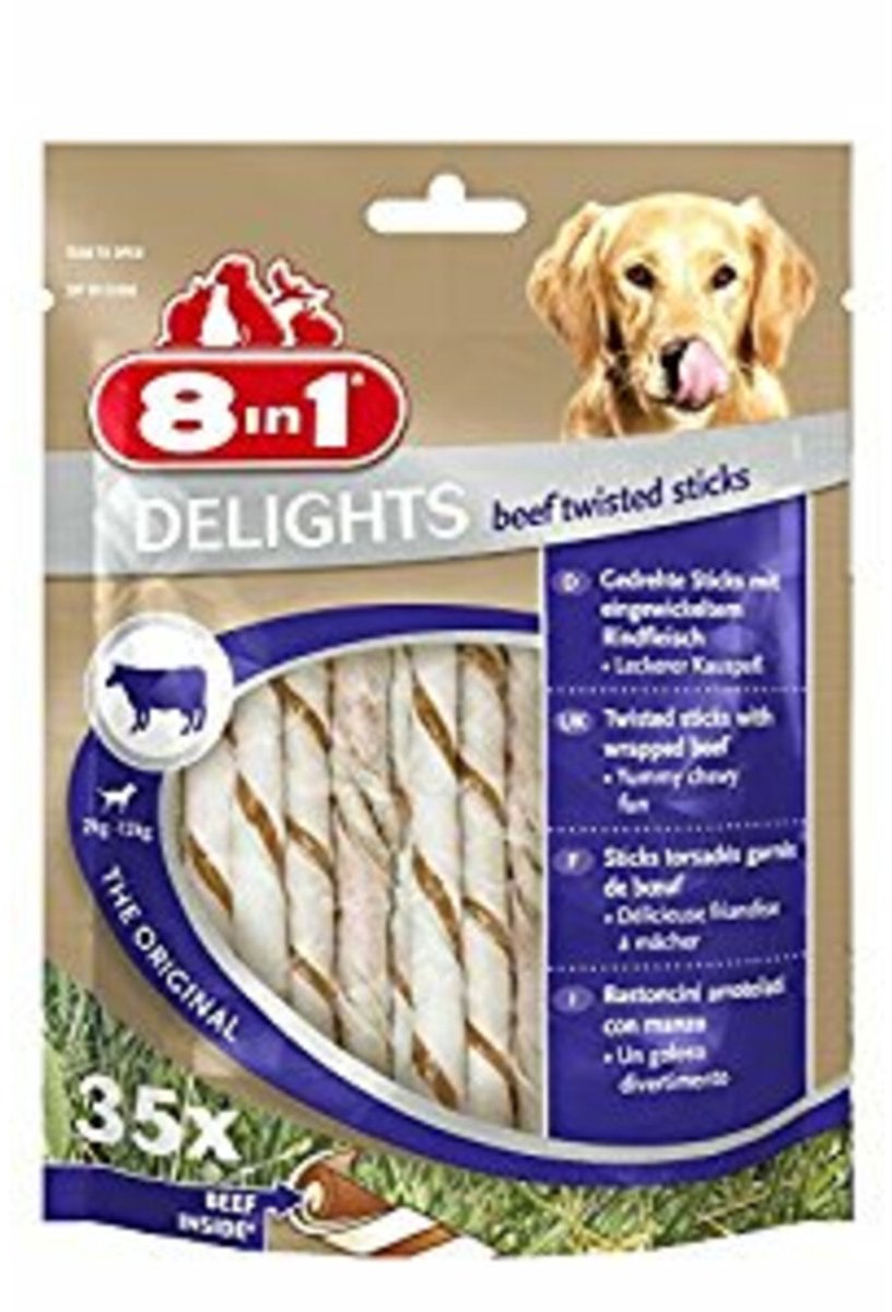 8in1 Delights Twisted Sticks Rund - 5 x 35 stuks - Voordeelverpakking