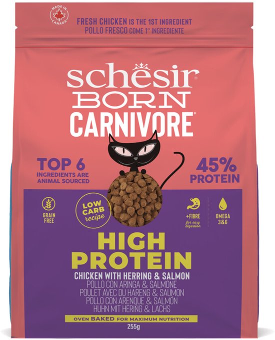 Schesir Born Carnivore Kattenvoer Chicken & Herring - 8 x 255 gr - Voordeelverpakking