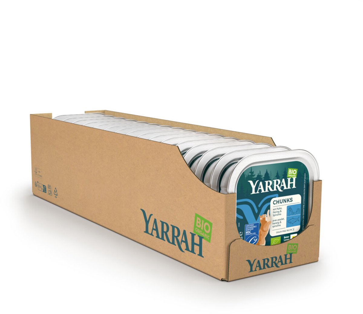 Yarrah Yarrah Bio Kattenvoer Chunks Vis - 16 x 100 gr - Voordeelverpakking