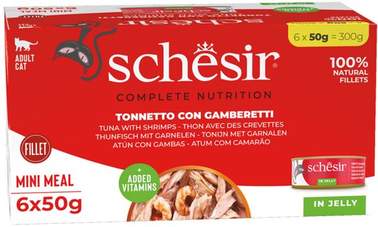 Schesir Kattenvoer Tonijn - Garnaal - 6 x 50 gr