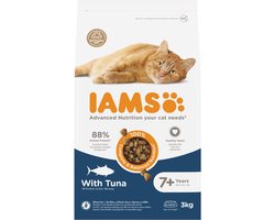 3x IAMS Cat Senior 7+ Kattenvoer Tuna 3 kg