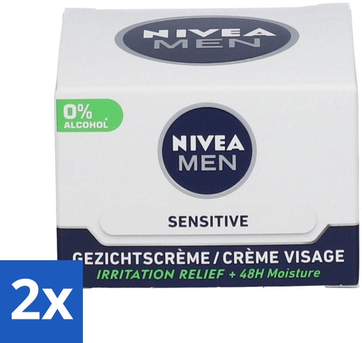 2 x NIVEA MEN - Sensitive - Dagcrème Gezicht - 50 ml - Gevoelige Huid - Dagcrème - Gezichtsverzorging - Huidirritatie - Roodheid