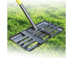 Gazonrakel - Grasrakel - Tuinrakel - Egaliseerrakel - Topdressing - Zand verdelen - Tuinieren - Gazon egaliseren - RVS - Ergonomisch