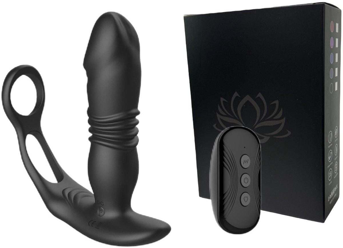 Prostaat Massager - Anaal Vibrator - 7 Modi - Cock Ring & Anaal Plug - P-Spot Massager - Waterdicht Met Afstandsbediening - Mannen & Vrouwen - Diep Zwart