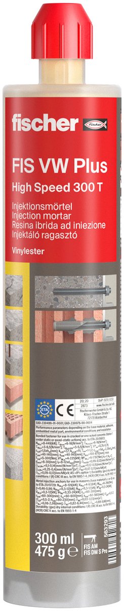 Fischer hoogwaardige mortel FIS VW Plus 300 T - 563293