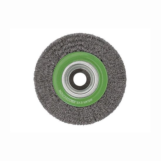 Ronde gevlochten staalborstel PLAT 115 mm