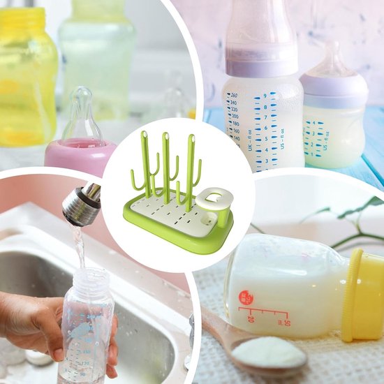 Babyfles afdruiprek - Flessen Droogrek - Flessenrek - Cactus Flessenrek - Groen afdruiprek - Groen PP afdruiprek - Afdruiprek - PP — afbeelding 3