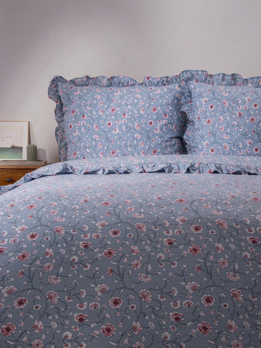 HOMLA JULIA - BEDDING - Beddengoed - Dekbedovertrek - Katoen met Franje - 160x200 cm + 2x70x80 cm
