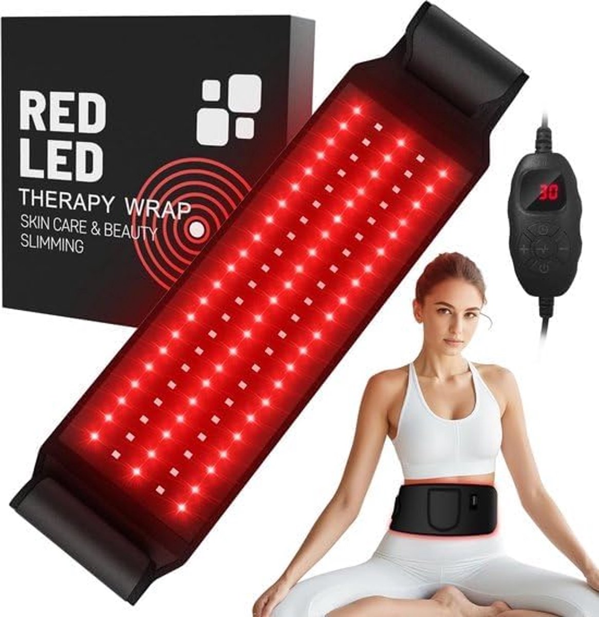 Rode LED Therapie Rugband met Infrarood Licht voor Spier- en Gewrichtsproblemen