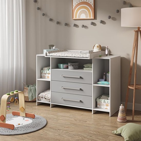 MebLocker Commode à 8 tiroirs 120cm pour salon bureau chambre d'enfant