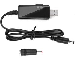 Allecto plus - USB naar DC boosterkabel 5V naar 9V/12V met digitaal display - Powerbank en router opwaartse converterkabel met instelbare spanning