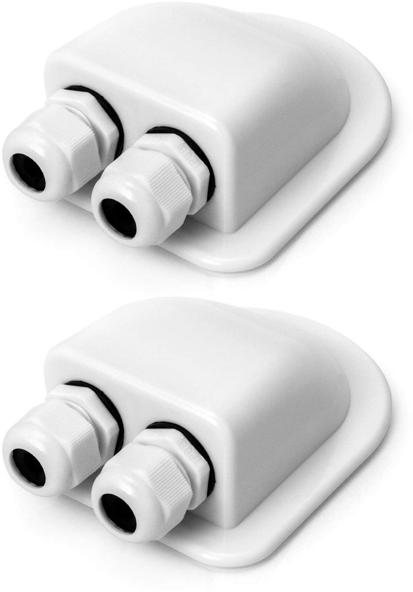 2-delige dakdoorvoer IP68 waterdichte ABS solar dubbele kabelgoot voor solar satelliet airconditioning camper caravan boot