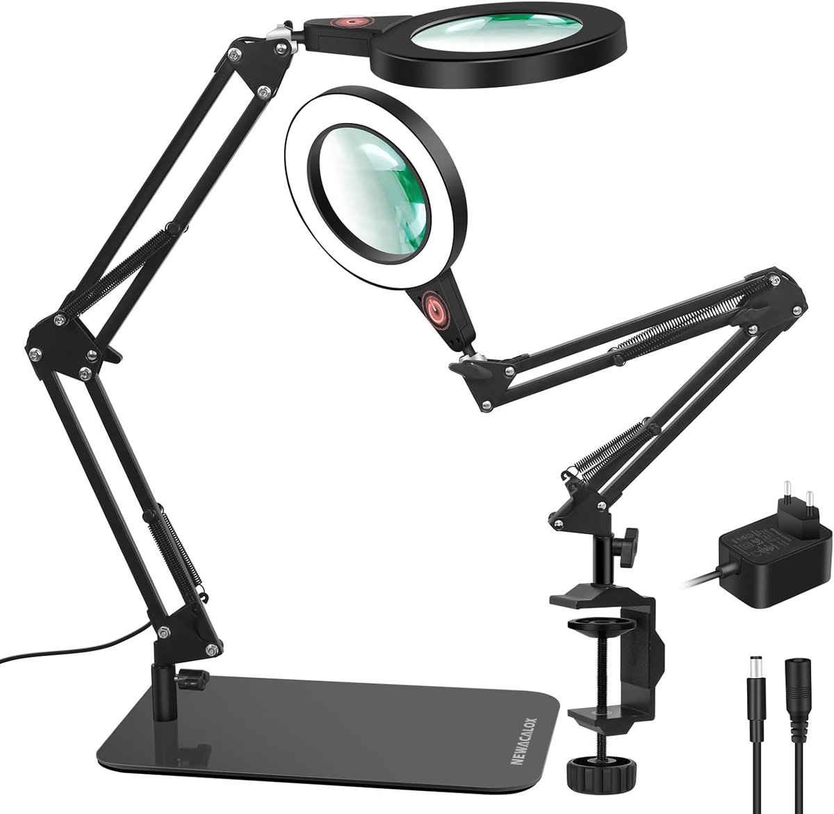 Loeplamp met led verlichting - Loeplamp met rolstatief - Staande loeplamp met verlichting