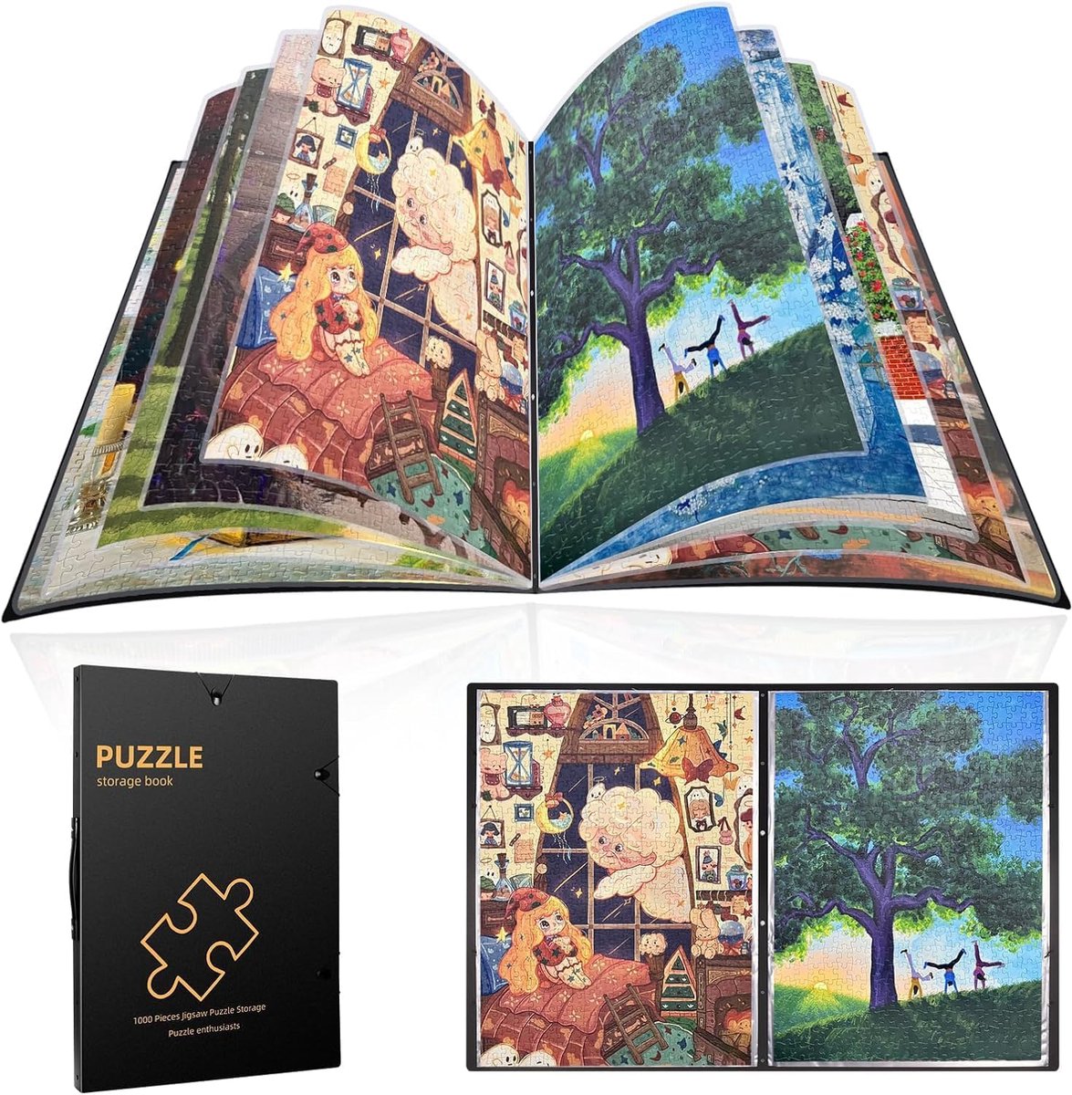 Puzzel Opbergmap voor 1000 stukjes - Draagbare Puzzelorganizer met 20 Vakken