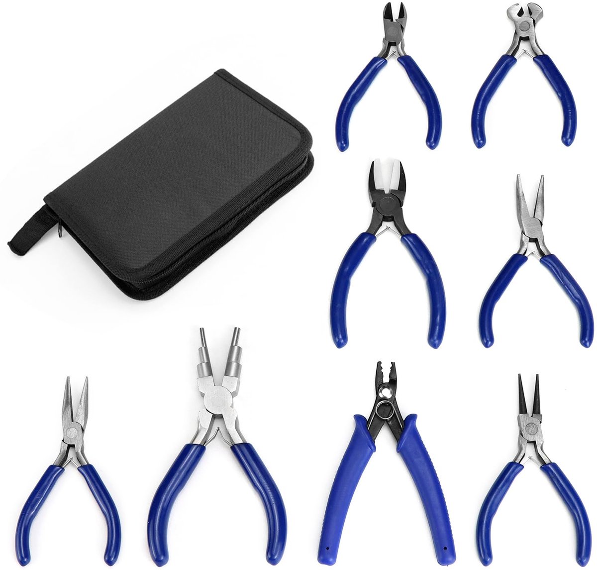 ® 8-delige sieradentangenset voor sieradentangen voor beginners en professionals met opbergtas