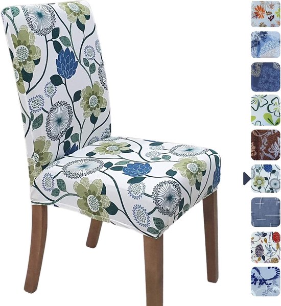 SaintderG® Stoelhoezen, 6-delig, voor eetkamer, universele pasvorm, lycra, rekbaar, zeer gemakkelijk te reinigen en duurzaam, boeket, hotel, restaurantdecoratie (mokka, 6 stuks