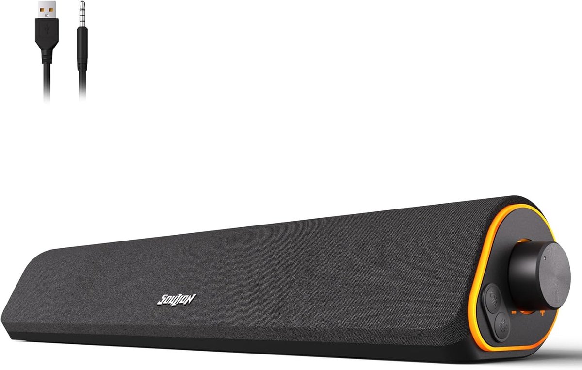 Bluetooth computer luidspreker met kleurrijke lichten - USB en 3,5 mm aansluiting voor pc, laptop en smartphone