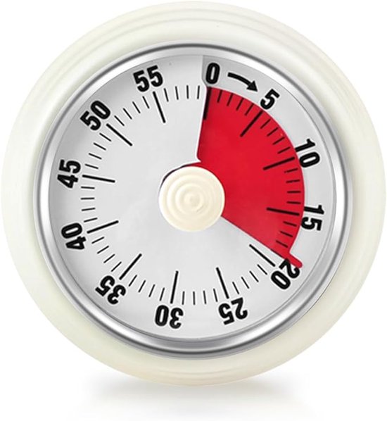 Youery Keukenwekker, magnetische eierwekker, magnetische visuele timer, roestvrij staal, afteltimer, mechanisch, 60 minuten, keukentimingtool met luide wekker, voor koken, leren, bakken