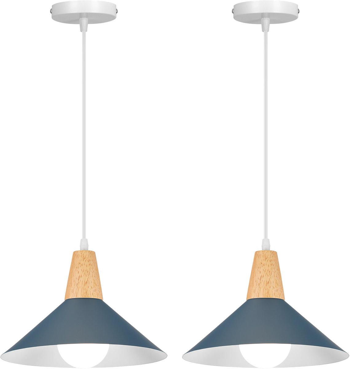 2 Stuks Hanglamp Modern Slaapkamer Kroonluchter E27 Plafondlamp voor Woonkamer Keuken Café