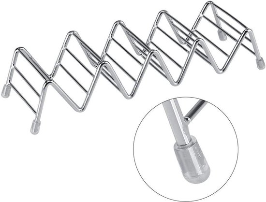 Tacohouderset/hotdoghouder In Een Set Van Roestvrij Staal Voor Maximaal 6 Taco S Incl Houten Serveerplank Keramische Dipkommen En Receptenboek Tacohouderset/hotdoghouder In Een Set Van Roestvrij Staal Voor Maximaal 6 Taco S Incl Houten Serveerplank Keramische Dipkommen En Receptenboek
