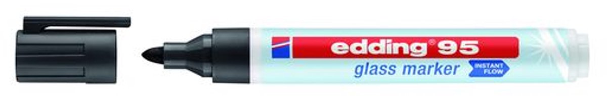 Viltstift edding 95 glasbord zwart | 10 stuks
