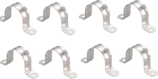 PATIKIL 8,3 inch/45mm Stijve Pijp Bandklem, 10 Stks 304 Roestvrij Staal Twee Gaten U-Vorm Buis Clip Pijp Bevestigen Houder voor Pijp Bevestiging