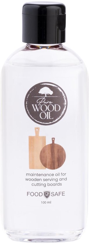 Pure Wood Oil | Onderhoudsolie | Snijplank olie | Houtverzorging | Voor houten en bamboe borrelplanken en keukengerei | Foodsafe 100 ml