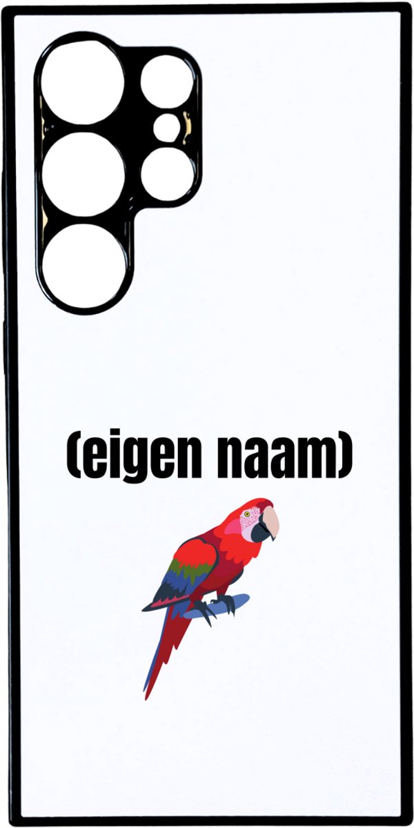 Hacebo® - papegaai met eigen naam telefoonhoesje - Papegaai - papegaai liefhebbers - telefoonhoesjes - iemand die houdt van papegaaien - verjaardag - cadeau - kado - hoesje geschikt voor Samsung Galaxy S24 Ultra