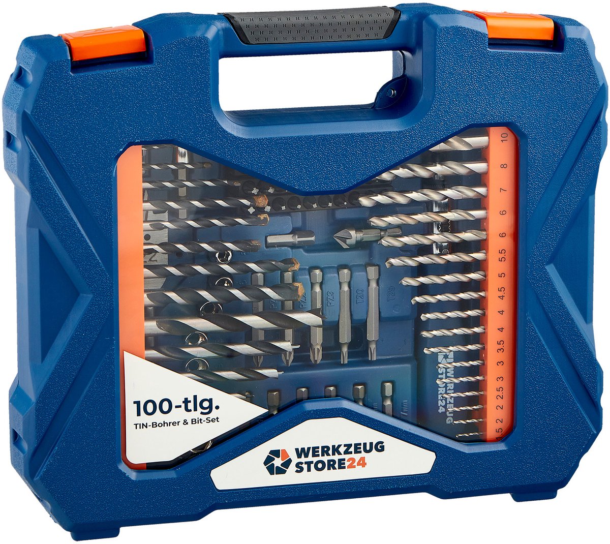 WS24 TIN boor- en bitset 100 st. in kunststof koffer - WS24-10009...