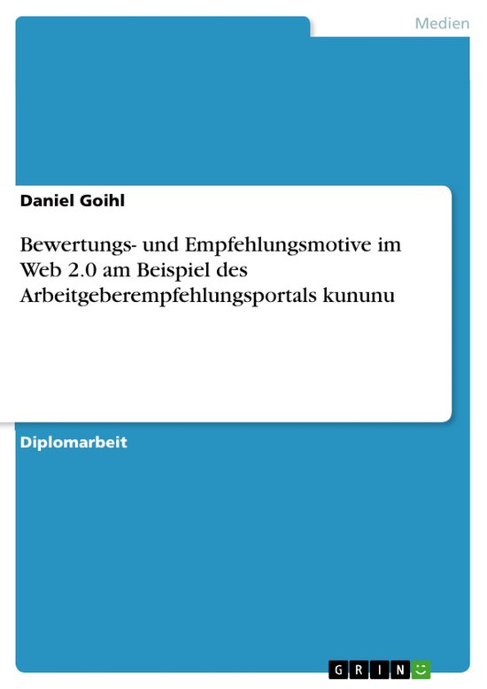 Bewertungs- und Empfehlungsmotive im Web 2.0 am Beispiel des ... - cover