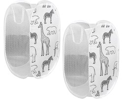 2 stuks pop-up wasmand, opvouwbare wasmand, opvouwbare wasmand, wasmand met handvat, wasmand van mesh, opbergmand voor kinderkamer, camping, reizen, 30 x 30 x 48 cm, wit