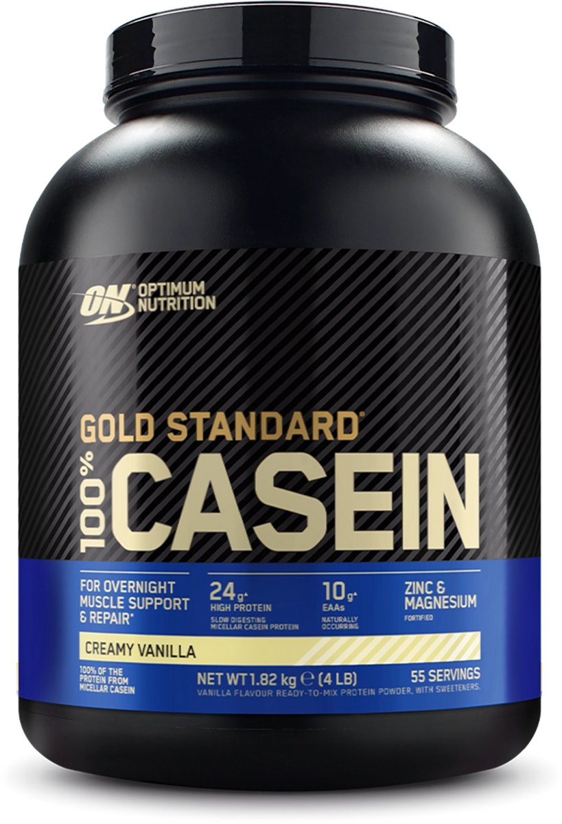 Optimum Nutrition Gold Standard 100% Casein Time Release Proteine ? Creamy Vanilla ? Case?ne Eiwitpoeder ? 1820 gram (55 servings)