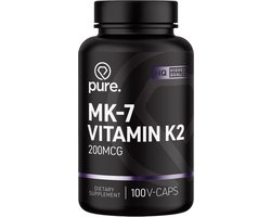 Pure. Vitamine K2 MK-7 - 100 vegan capsules - 200mcg - vitamine K