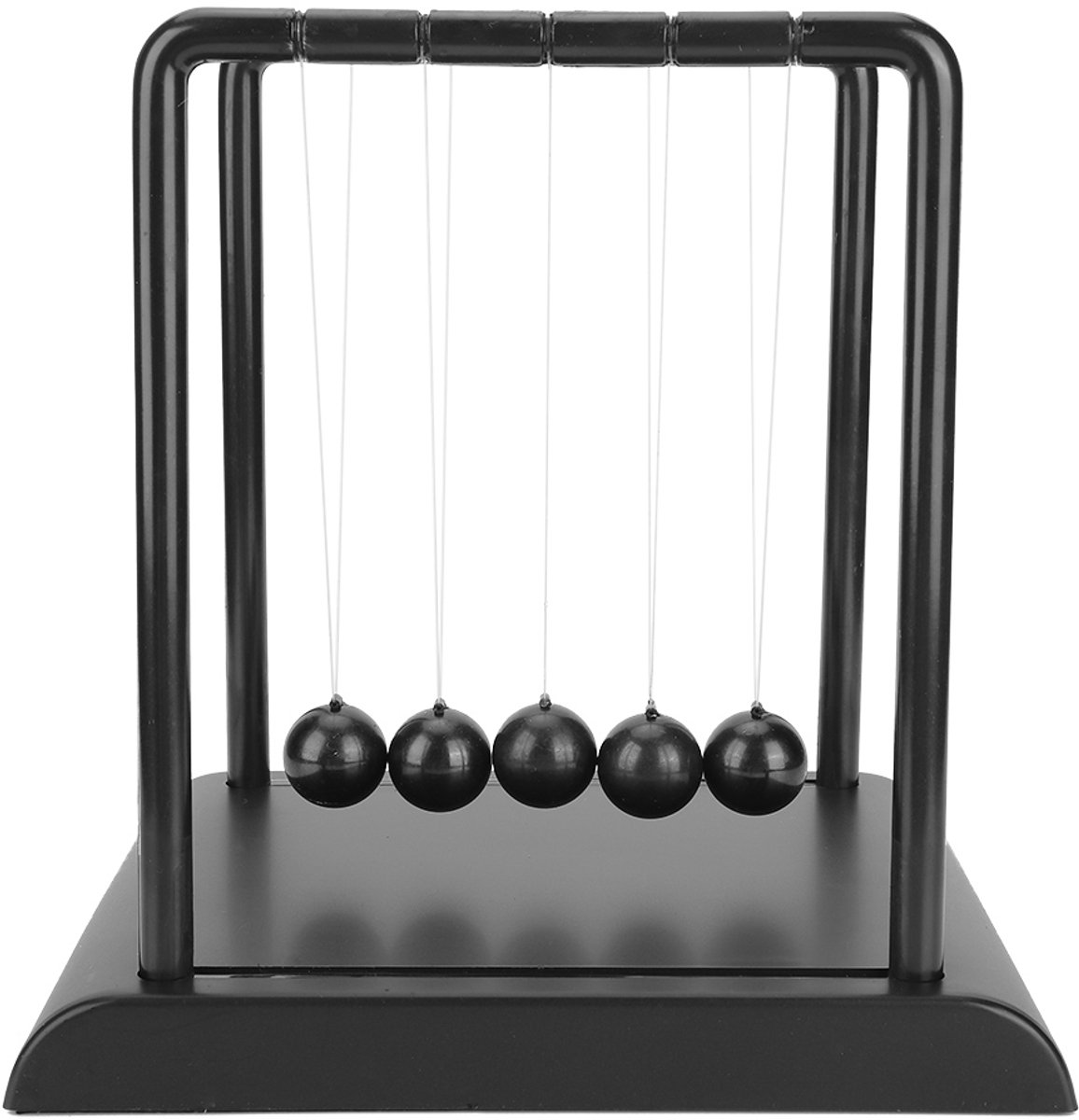 JeiibrZui Newton's Wieg - Perpetuum Mobile Bureauspeelgoed - Wet Van Behoud Van Energie + Slingerbeweging Demonstratie - 1 Stuks - Kantoordecoratie Voor Mannen + Zwart