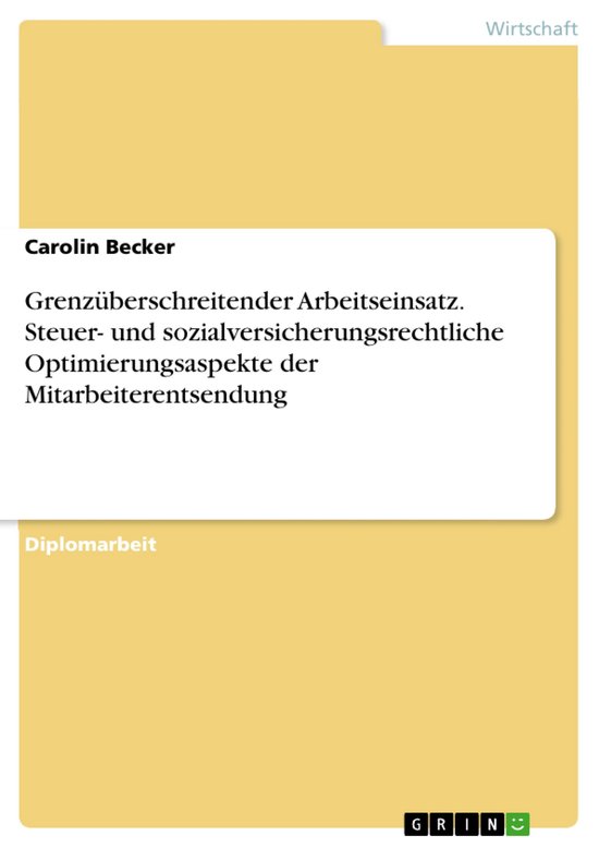 Grenzüberschreitender Arbeitseinsatz. Steuer- und sozialver ... - cover