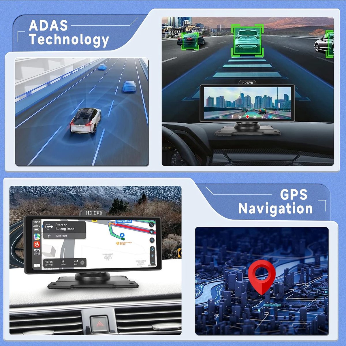 Dashcam voor auto voor en achter – Dual dashcam – Voor- en achtercamera – Autocamera – Full HD dashcam – Dashcam met nachtzicht – Dashcam met bewegingssensor – Groothoeklens – Parkeermodus – Loop recording – Dashcam met SD-kaart – foto 2