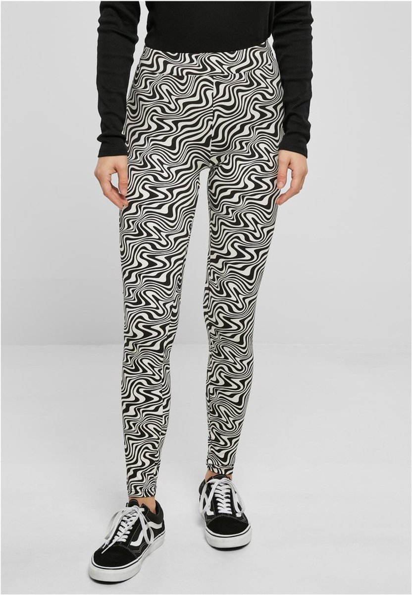 Urban Classics Soft AOP psychedelicblack Legging 5XL Zwart