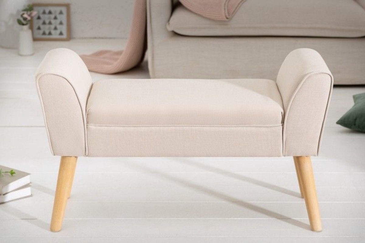 Invicta Interior Elegante bank SCARLETT 90cm beige met armleuningen - 40407 Zie omschrijving